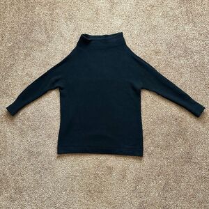 Free People Sweater Womens Sm Mock Neck Rib Knit Pullover Long Sleeve Black